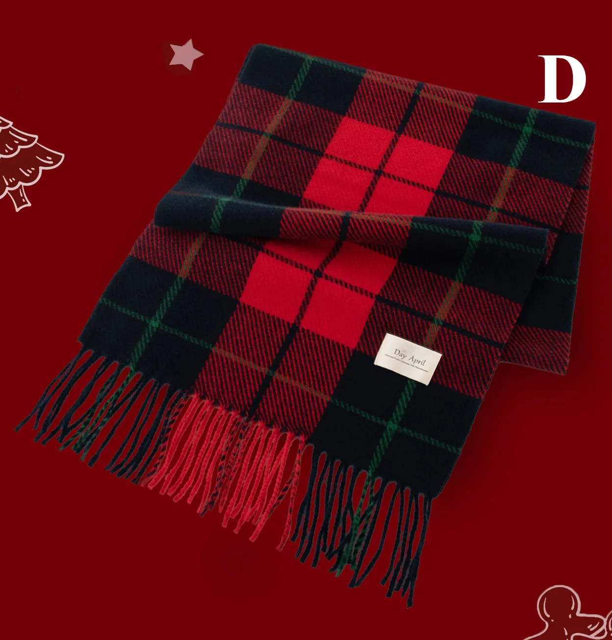 Ladies Merry Christmas Plaid Daily Scarf SKAS4198