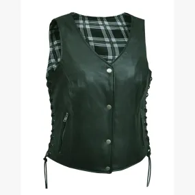 Ladies Vest WBK-WH-Plaid