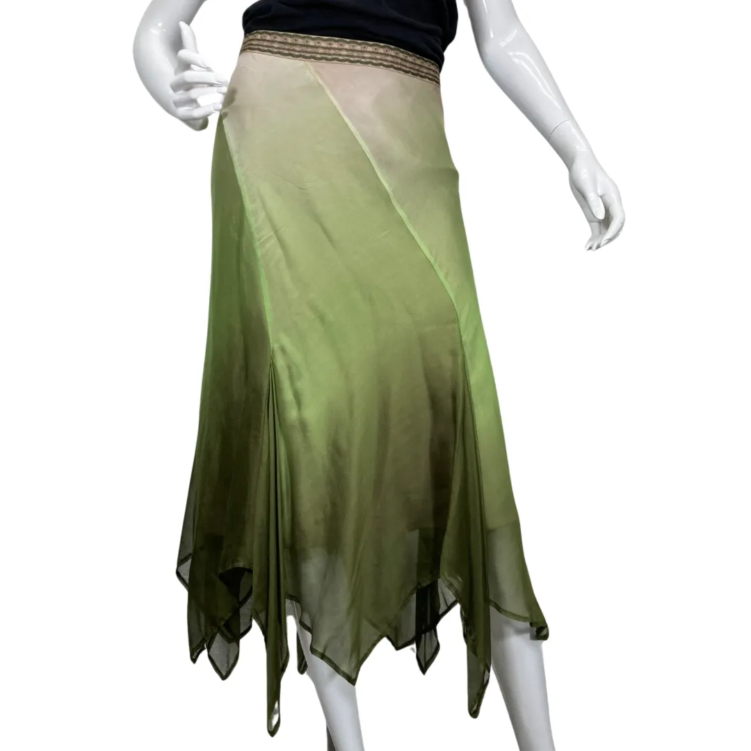 Laundry Shades of Green Silk Skirt