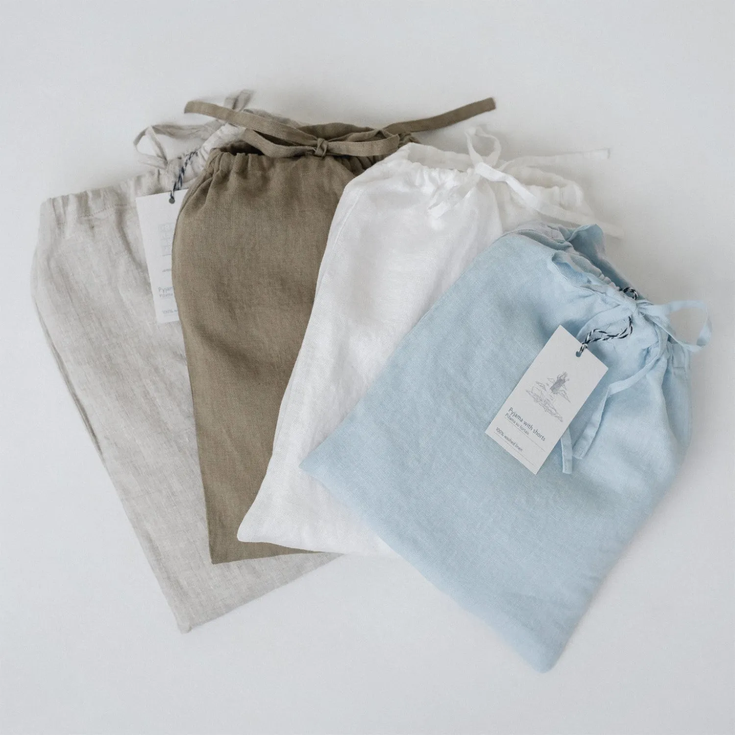 Light Blue Linen Loungewear Set