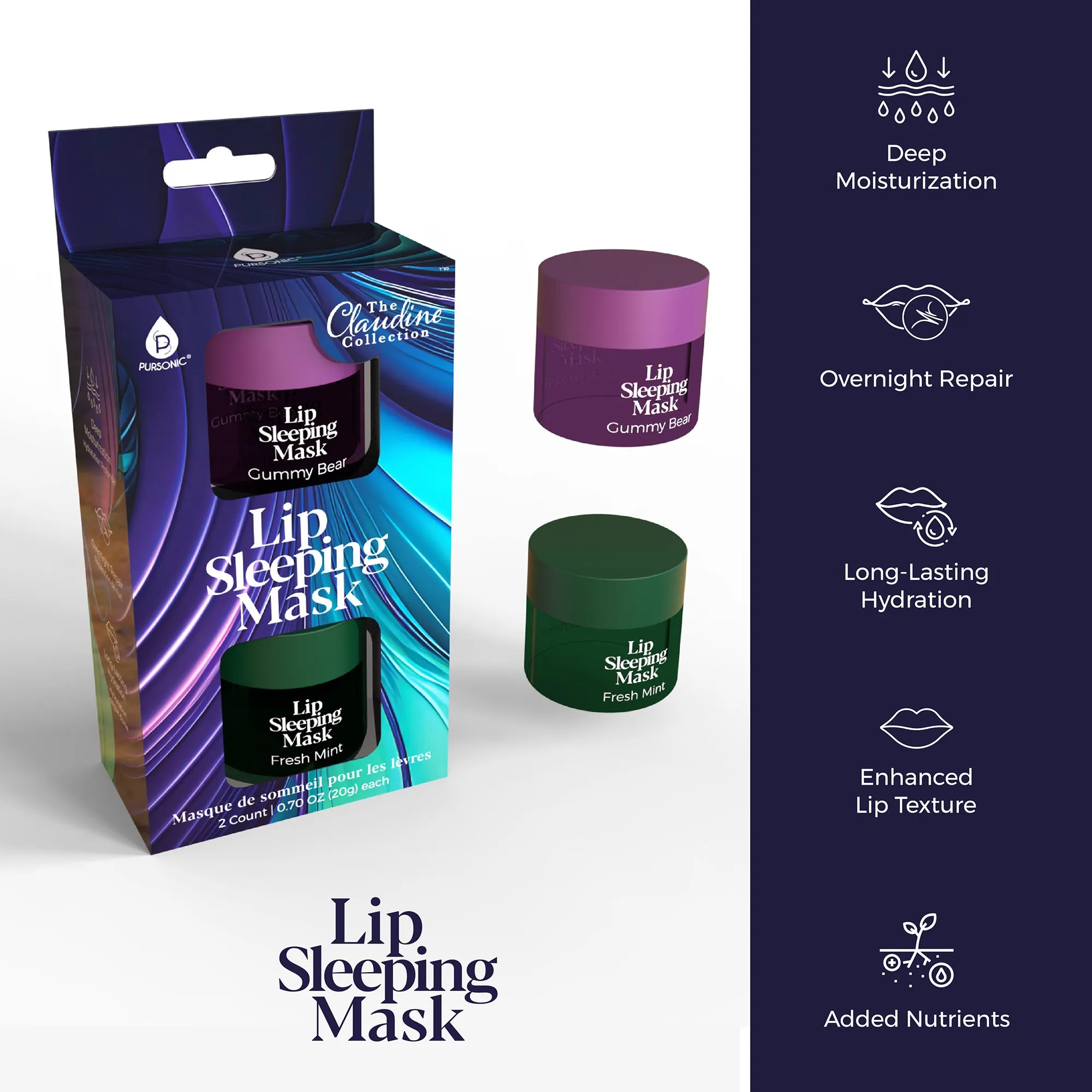 Lip Sleeping Mask 2 Pack- Gummy Bear & Fresh Mint