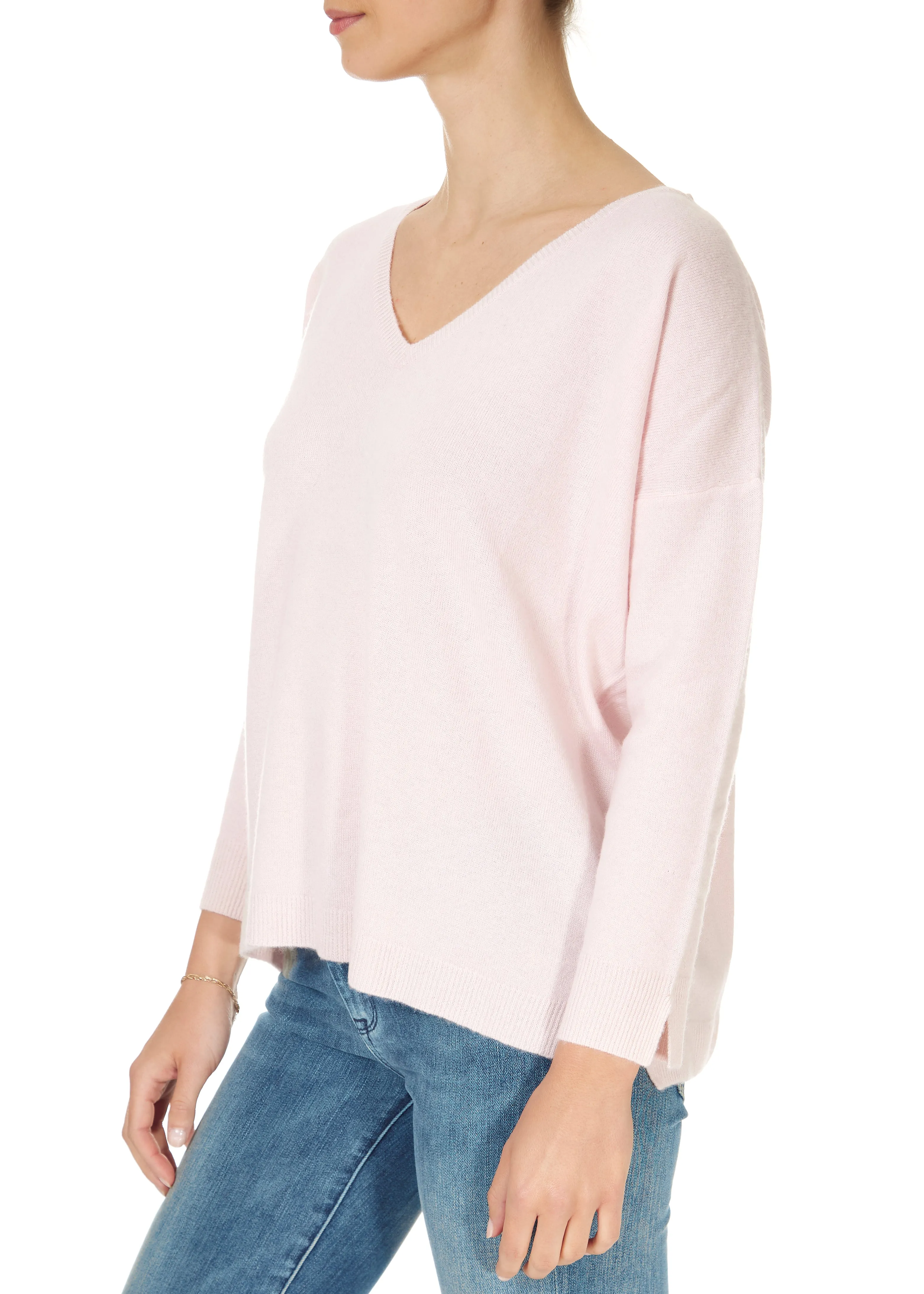 Long 'Moon' Baby Pink Cashmere Sweater