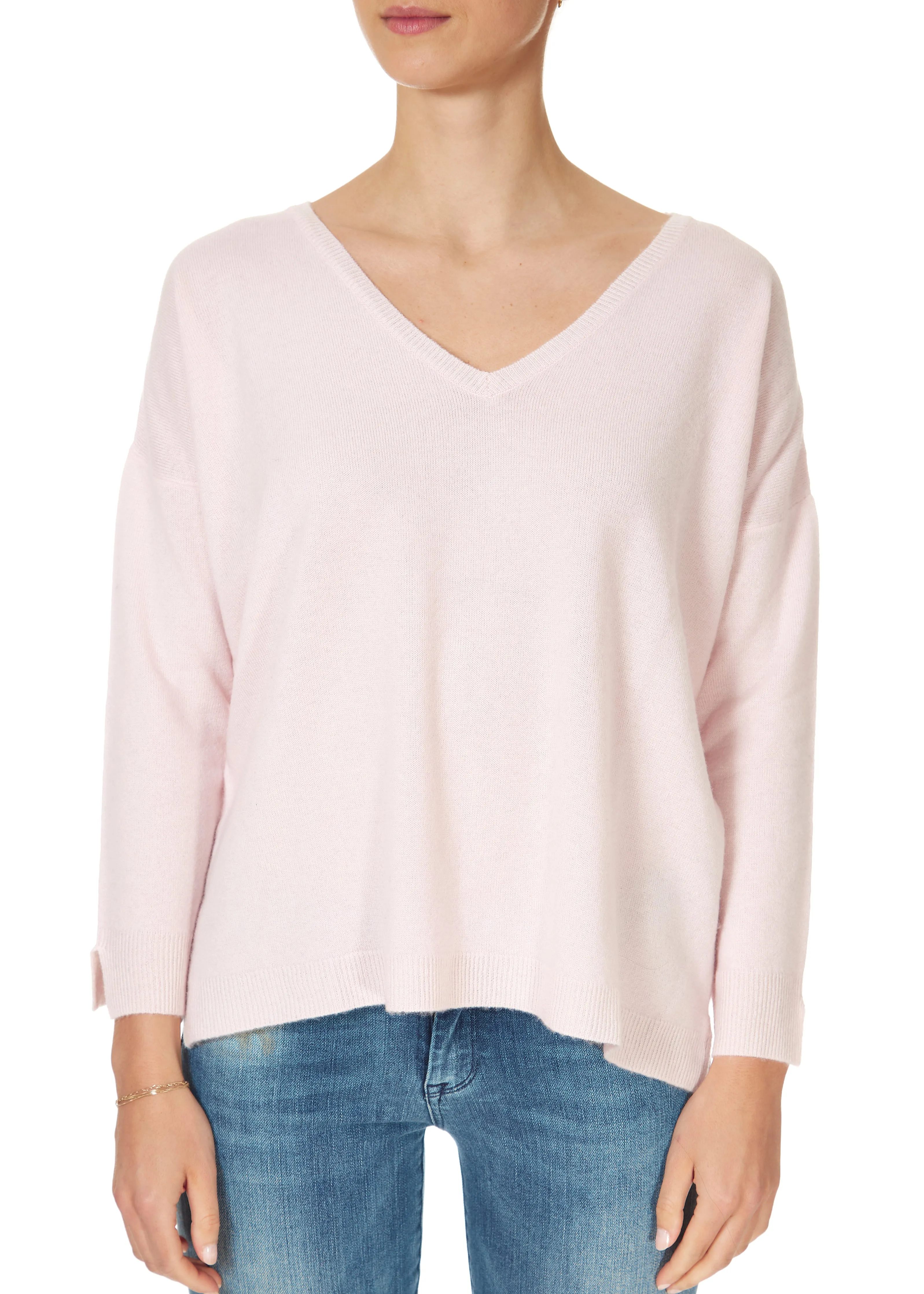 Long 'Moon' Baby Pink Cashmere Sweater