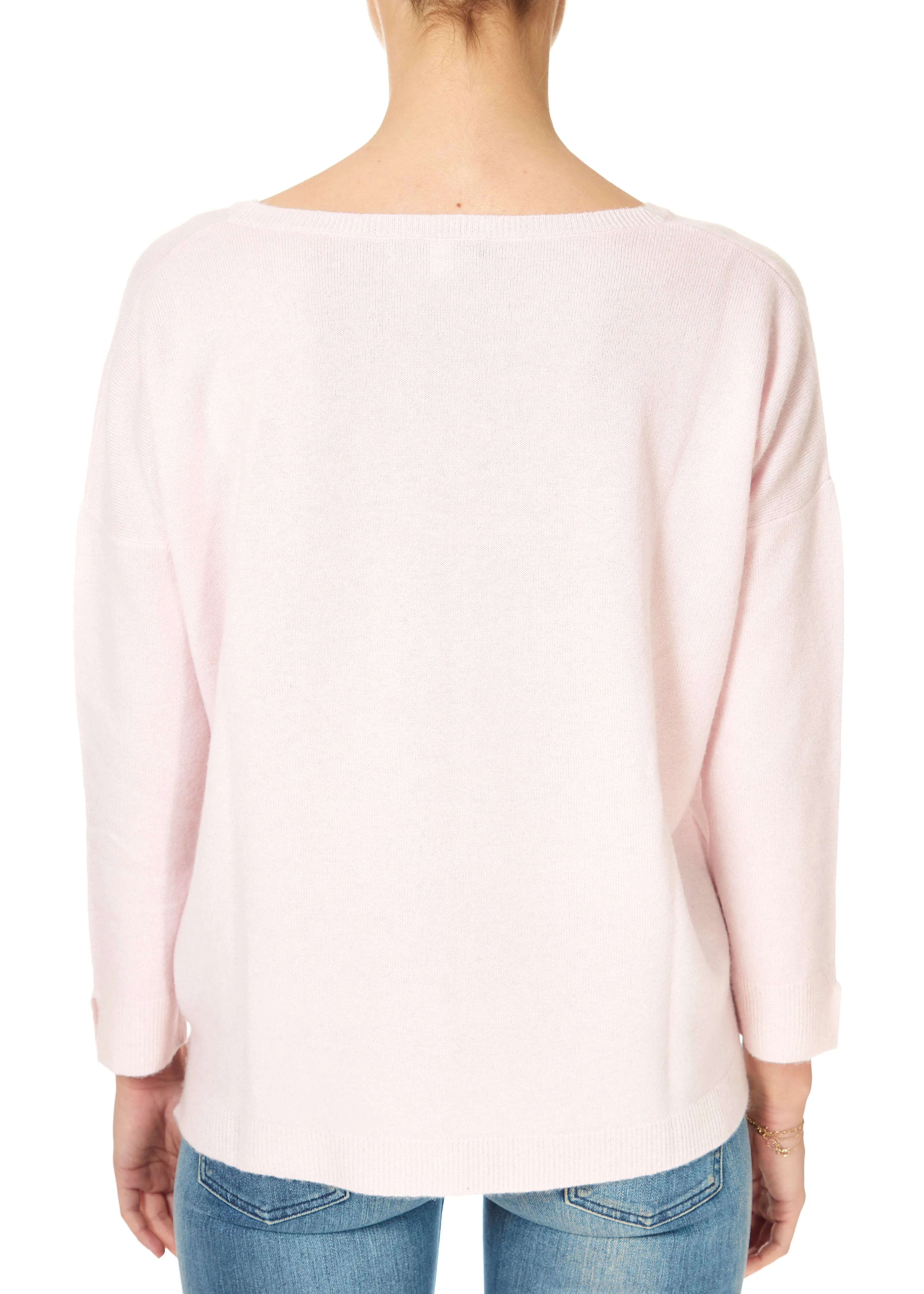 Long 'Moon' Baby Pink Cashmere Sweater