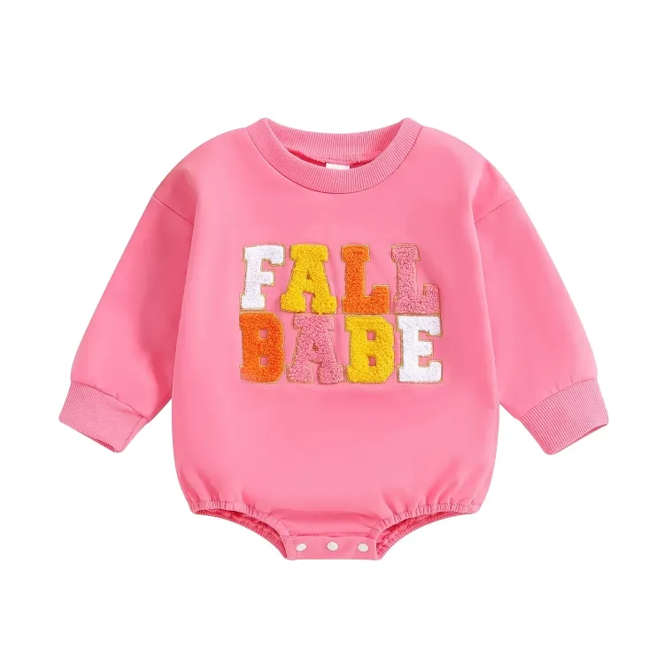 Long Sleeve "Fall Babe" Embroidered Baby Bodysuit