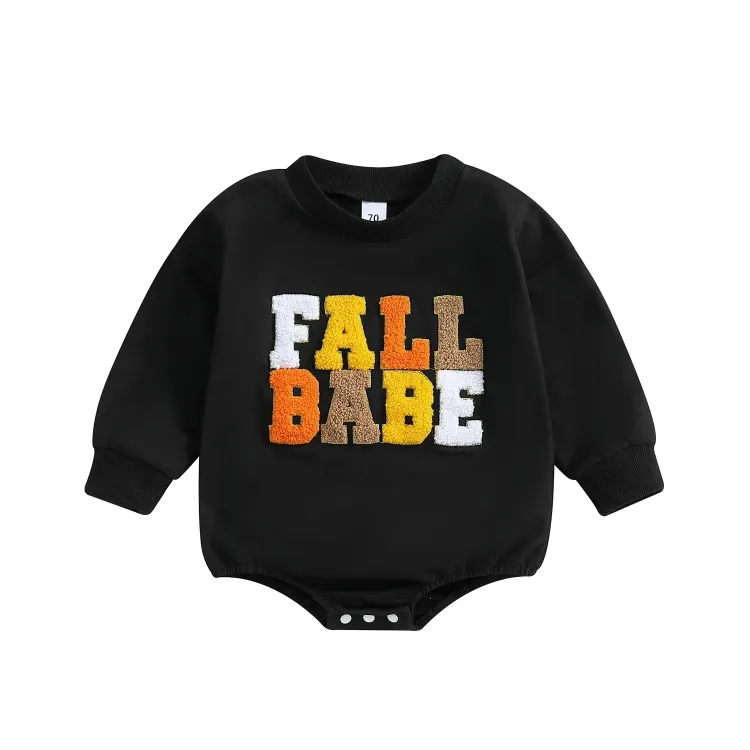 Long Sleeve "Fall Babe" Embroidered Baby Bodysuit