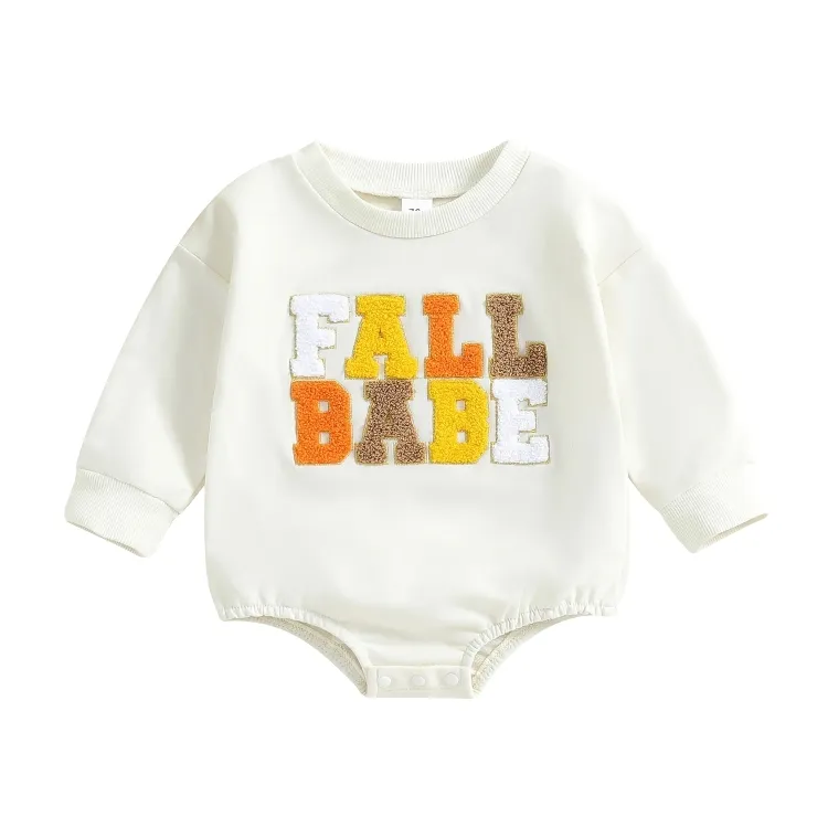 Long Sleeve "Fall Babe" Embroidered Baby Bodysuit