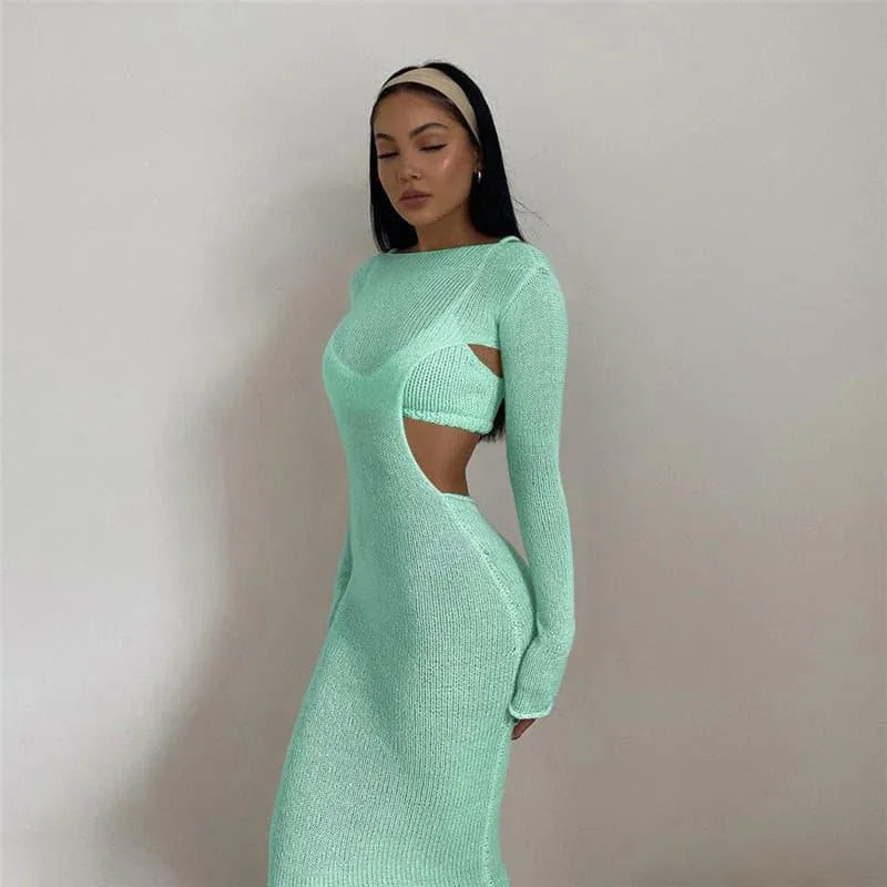 Long-sleeved two-piece dress