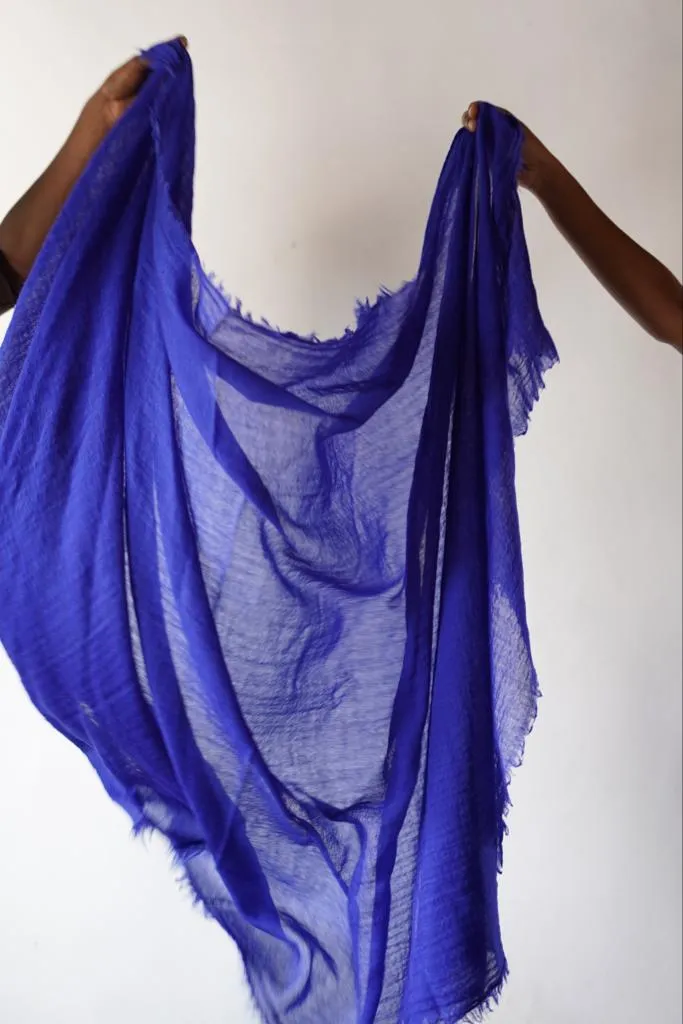 Loom Woven Fine Wool Scarf - Summer Colours