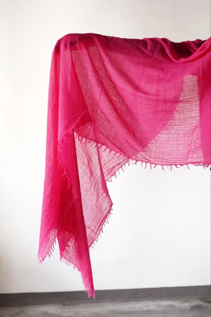 Loom Woven Fine Wool Scarf - Summer Colours