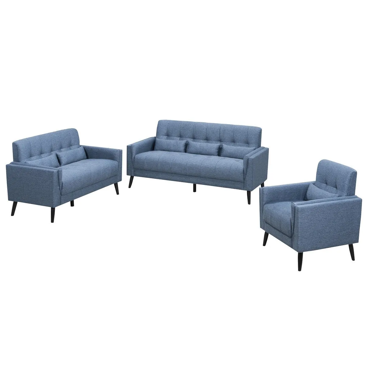 Madeline Collection Loveseat with 2 Lumbar Pillows