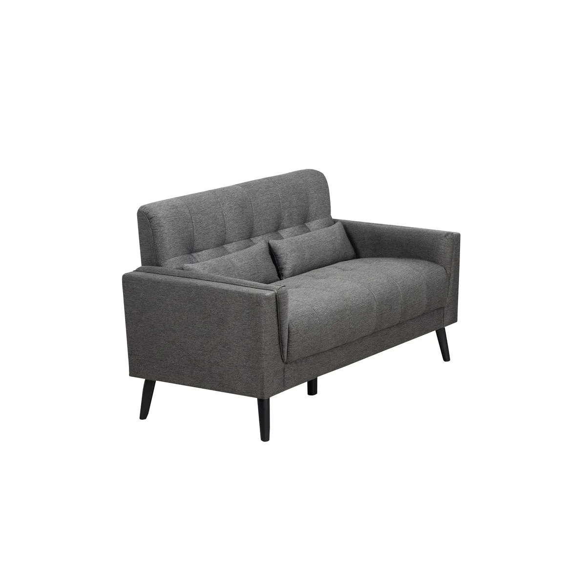 Madeline Grey Loveseat with 2 Lumbar Pillows