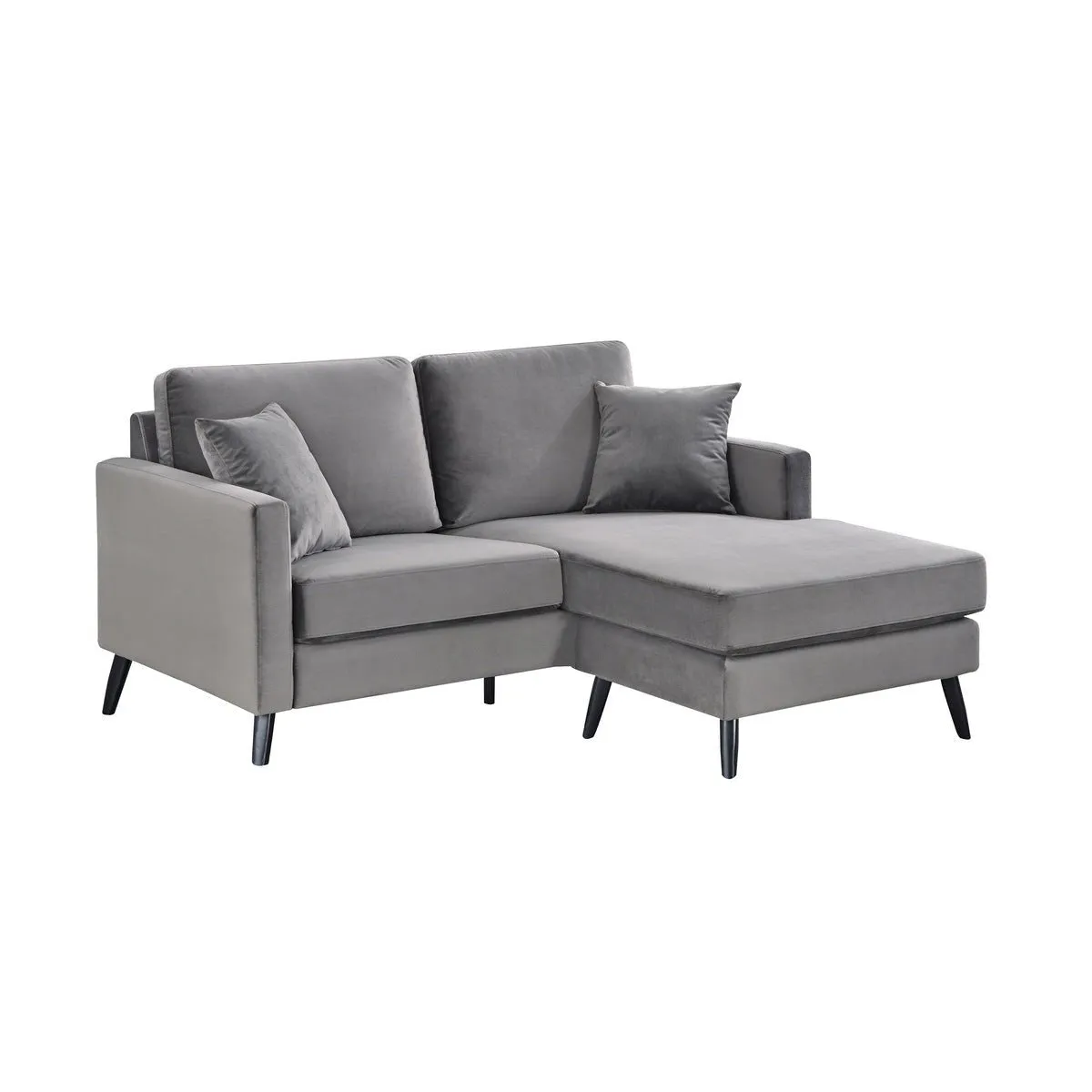 Madison Grey Reversible Sofa Chaise with 2 Pillows