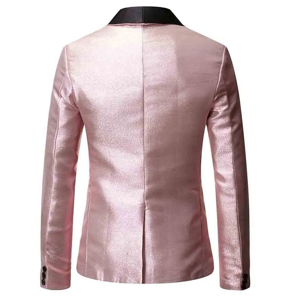 Magic Pink Tuxedo Jacket Luxury Prom Blazer