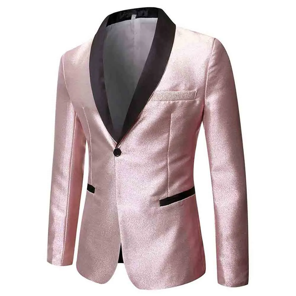 Magic Pink Tuxedo Jacket Luxury Prom Blazer