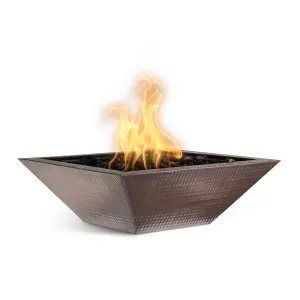 Maya Square Fire Bowl, Copper - Fire Feature