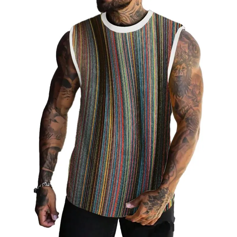 MEN'S BASIC PRINTED ROUND NECK VEST 72972159YM