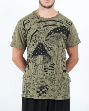 Mens Magic Mushroom T-Shirt in Green