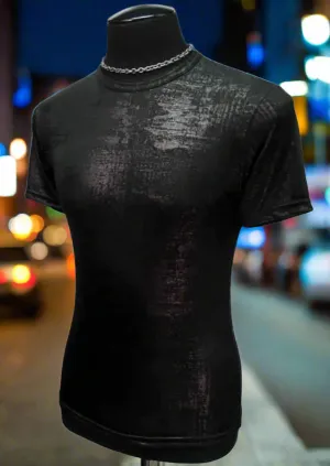 MEN'S SHORT SLEEVE TEE - METALLIC - BLACK