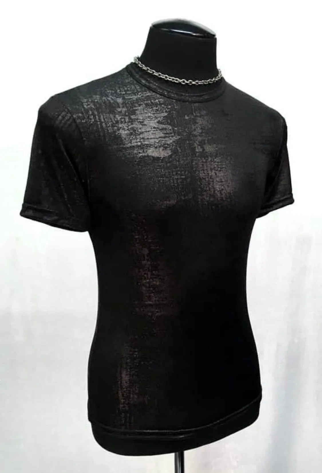 MEN'S SHORT SLEEVE TEE - METALLIC - BLACK