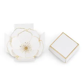 Metallic Gold Flower Bloom Favor Box (Pack of 10)