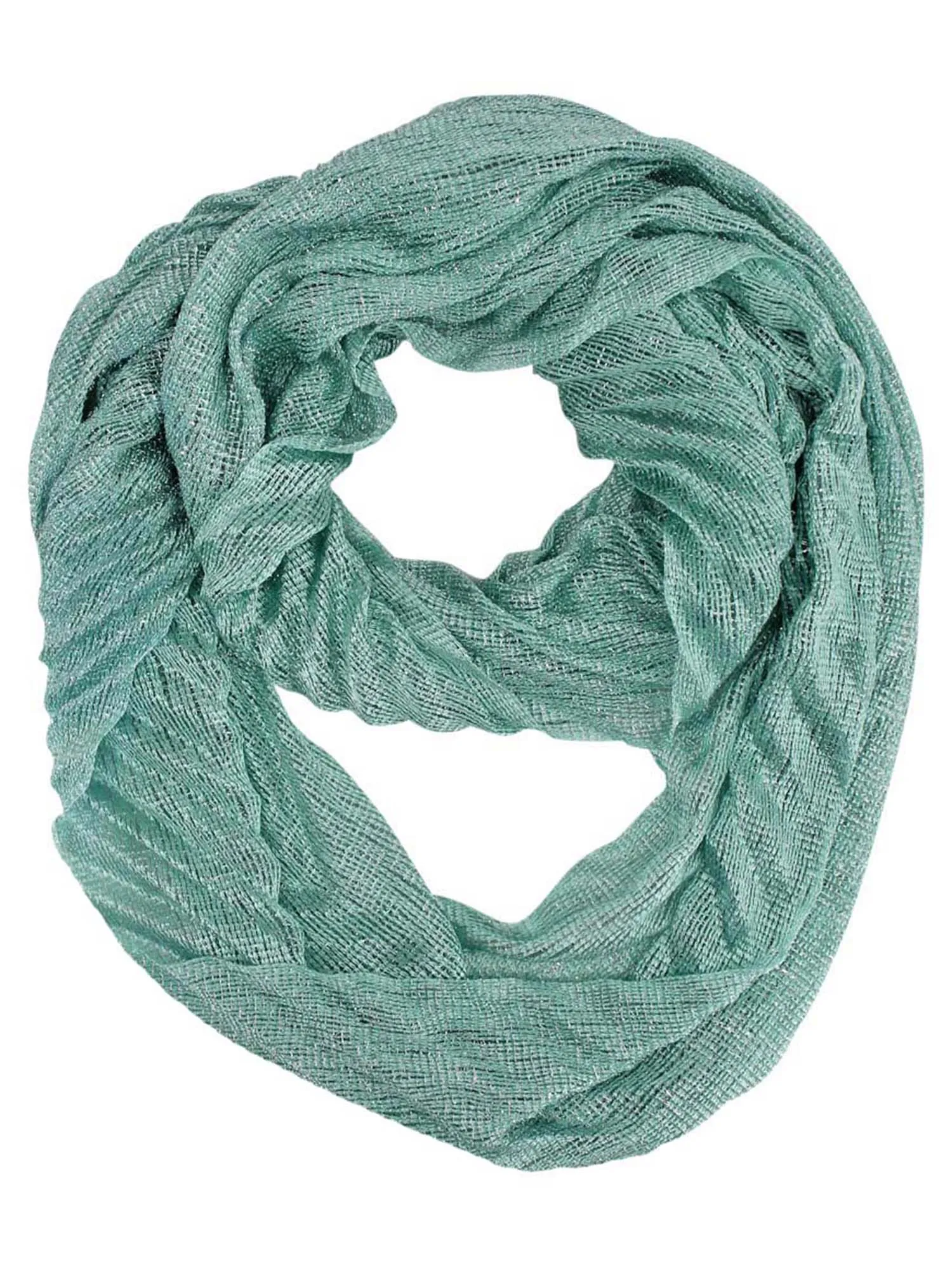 Metallic Pleated Circular Infinity Scarf