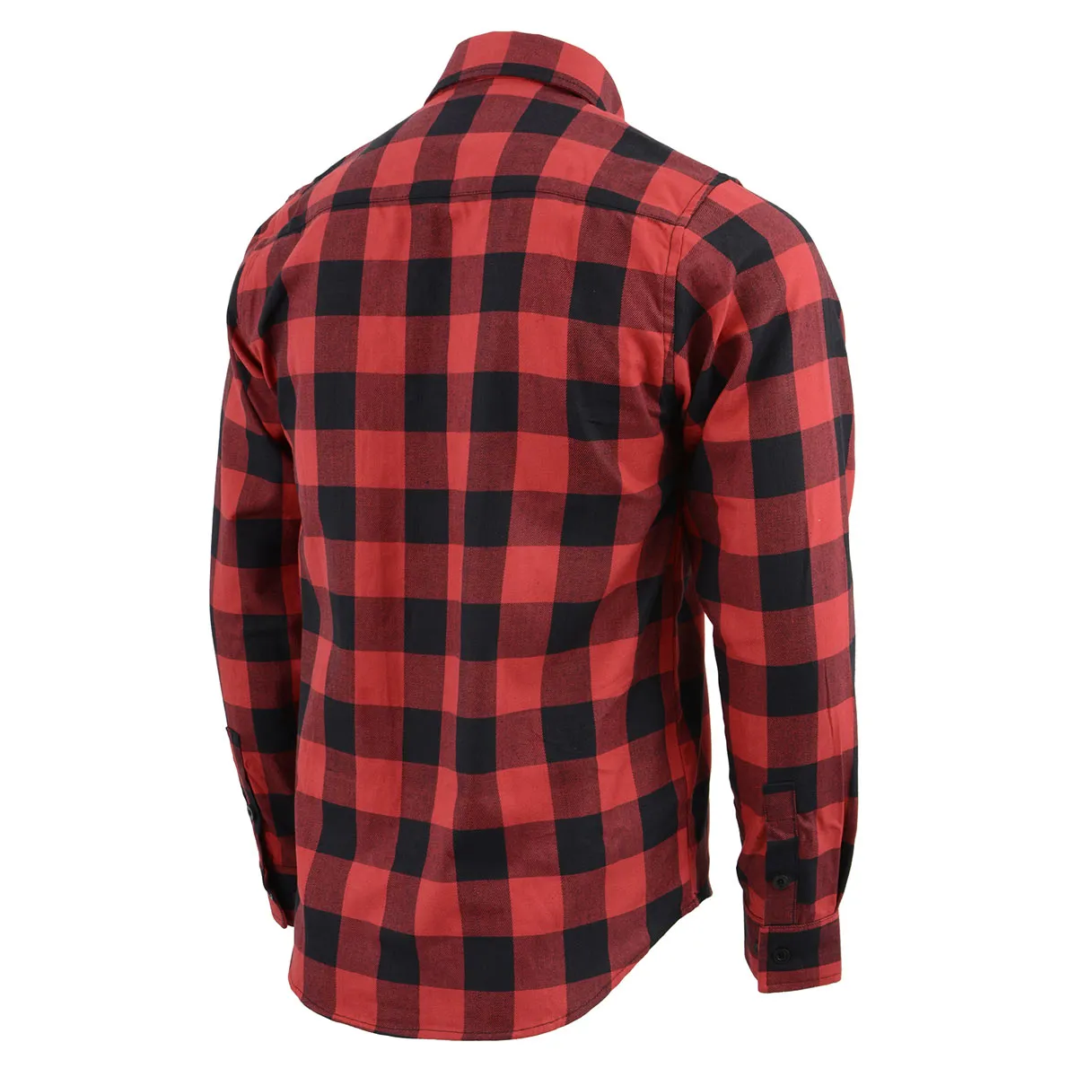 Milwaukee Leather Men's Flannel Plaid Shirt Black and Red Long Sleeve