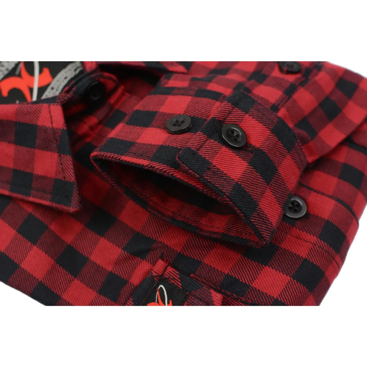 Milwaukee Leather MNG21609 Women's Casual Red and Black Long Sleeve Cotton Casual Flannel Shirt