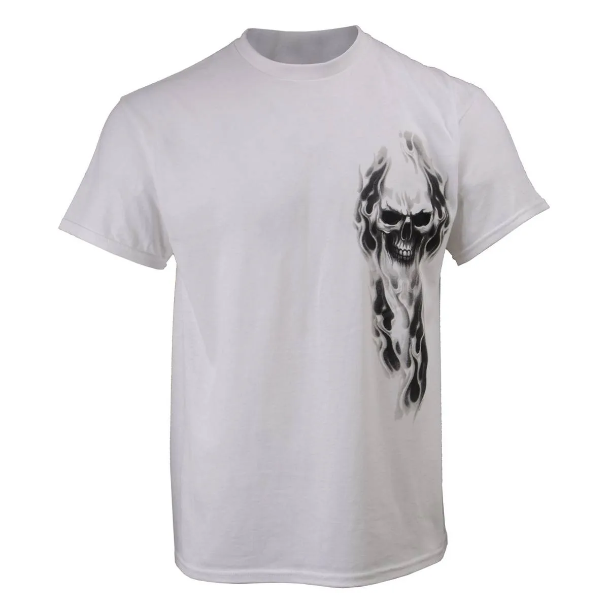 Milwaukee Leather MPMH116001 Men's 'Ghost' Skull Double Sided White