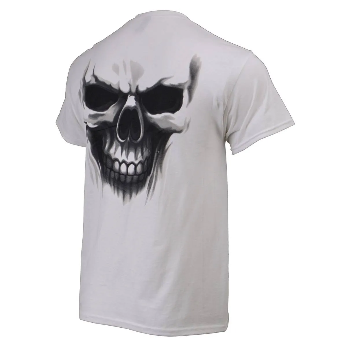 Milwaukee Leather MPMH116001 Men's 'Ghost' Skull Double Sided White