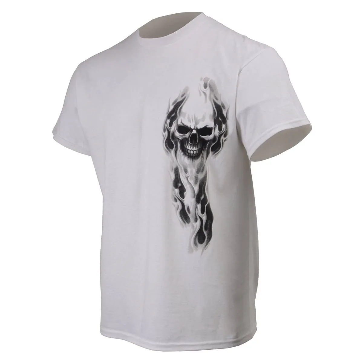 Milwaukee Leather MPMH116001 Men's 'Ghost' Skull Double Sided White