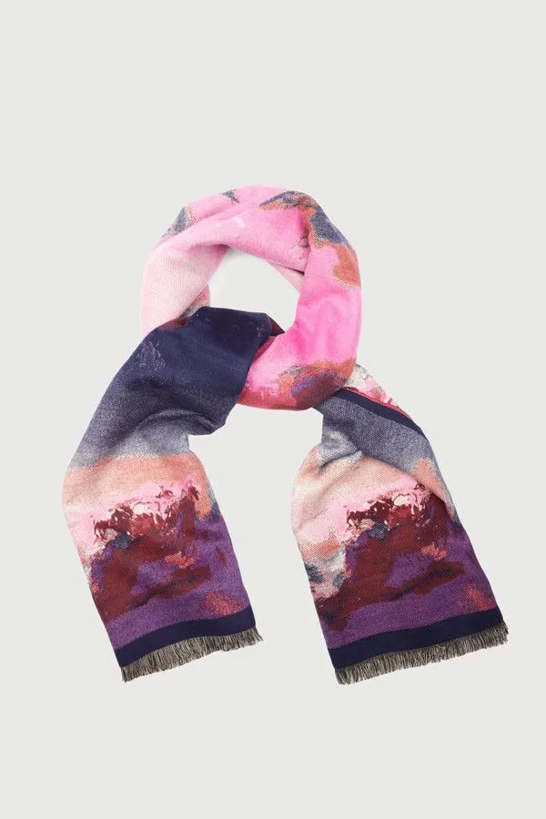 Multicolor Abstract Splatter Reversible Scarf