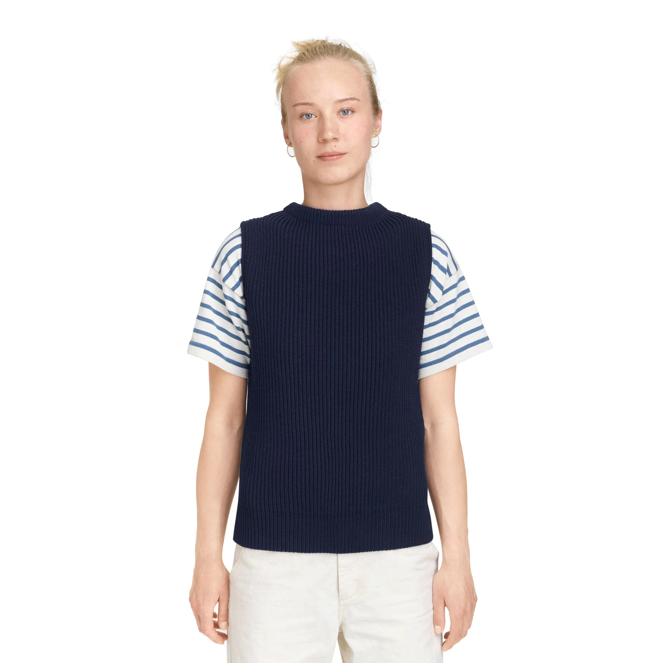 Navy Vest Off-White