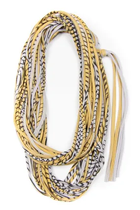 Necklush Infinity Scarf / Shimmery Yellow & Grey / Unisex