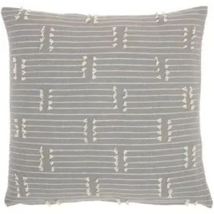 New - 18"x18" Broken Striped Square Throw Pillow Gray - Kathy Ireland Home