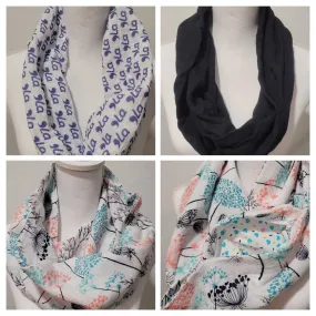 NEW GAUZE INFINITY SCARVES: Customizable Gauze Infinity Scarf with Optional Hidden Pocket