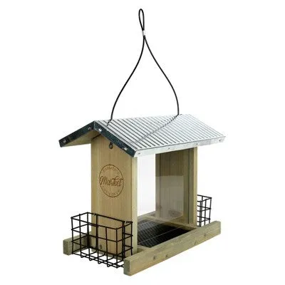 New - Nature's Way Wild Wings 3qt Hopper Feeder with Suet Cages 11" - Weathered Galvanized