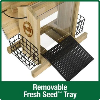 New - Nature's Way Wild Wings 3qt Hopper Feeder with Suet Cages 11" - Weathered Galvanized