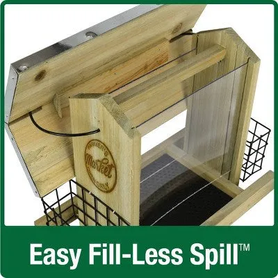 New - Nature's Way Wild Wings 3qt Hopper Feeder with Suet Cages 11" - Weathered Galvanized