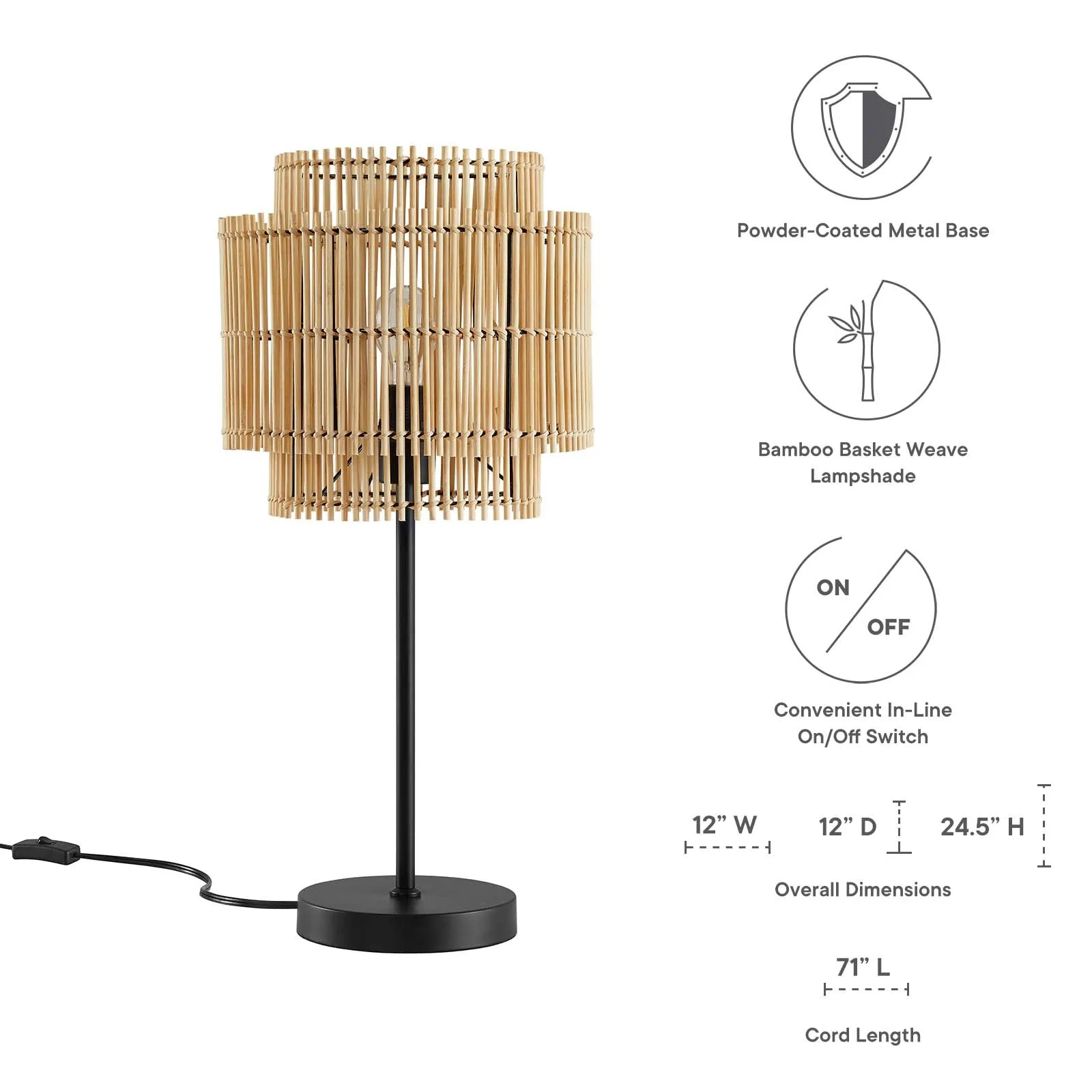 Nourish Bamboo Table Lamp  EEI-5609-NAT