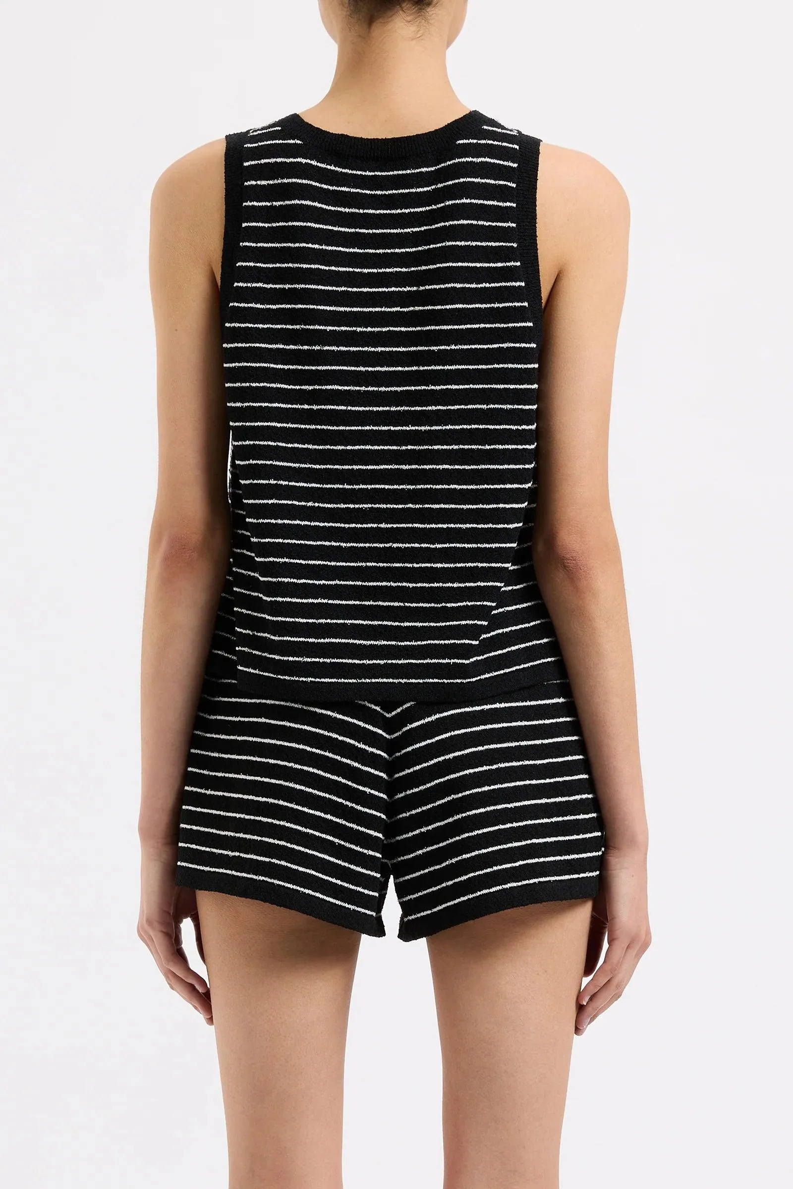 Nude Lucy Zosia Stripe Knit Tank in Black Stripe