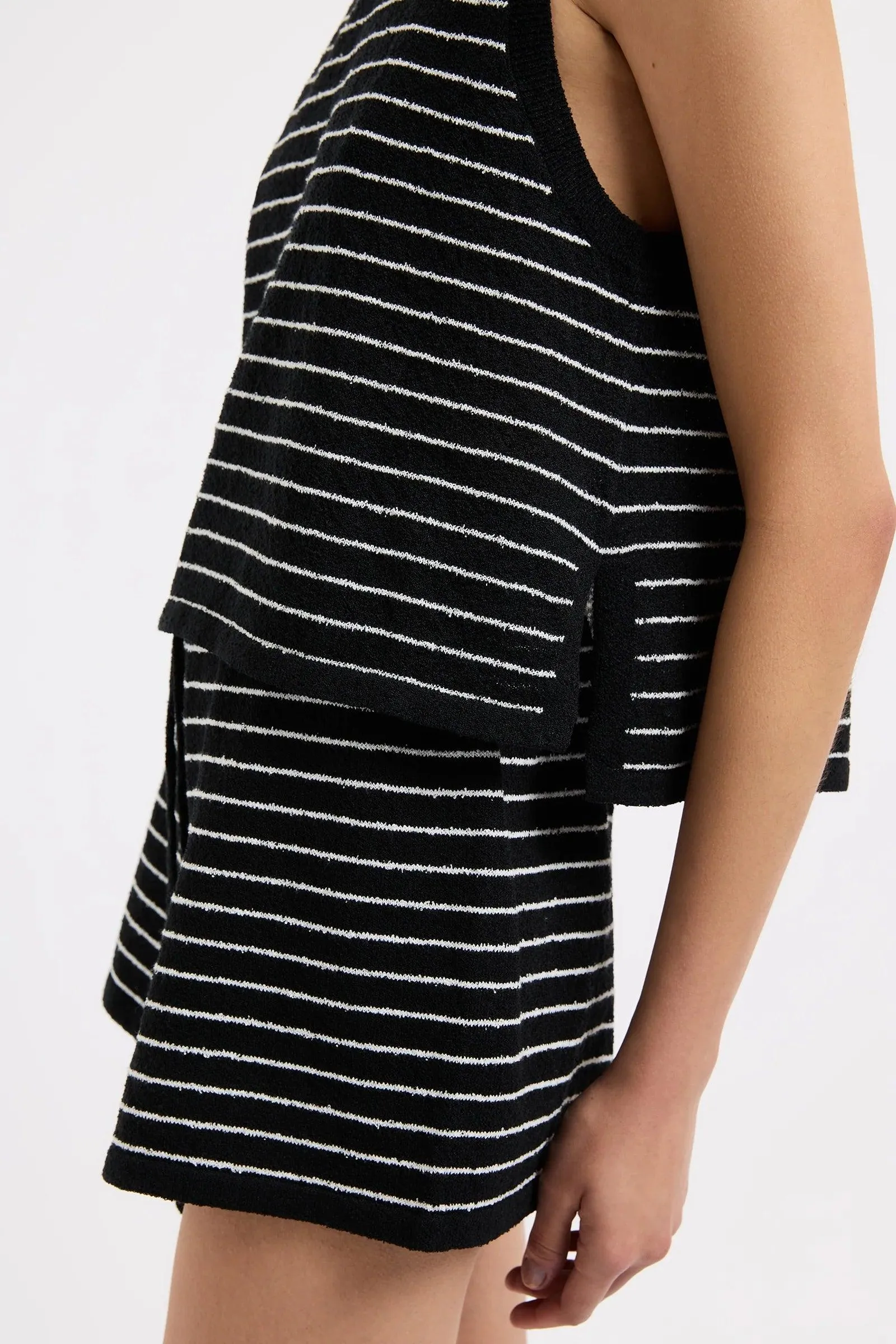 Nude Lucy Zosia Stripe Knit Tank in Black Stripe