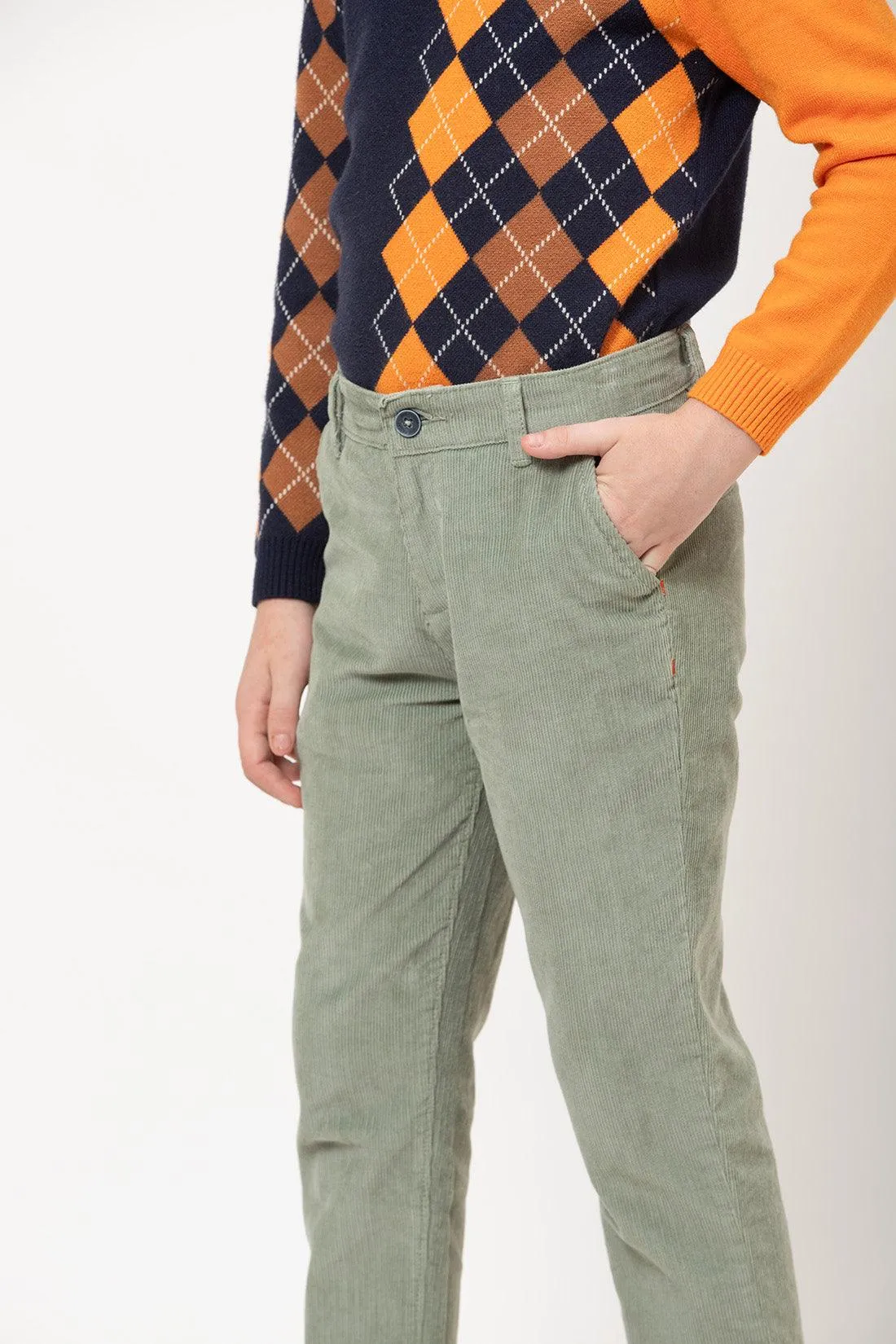 One Friday Varsity Chic Sage Green Adventure Trousers for Boys