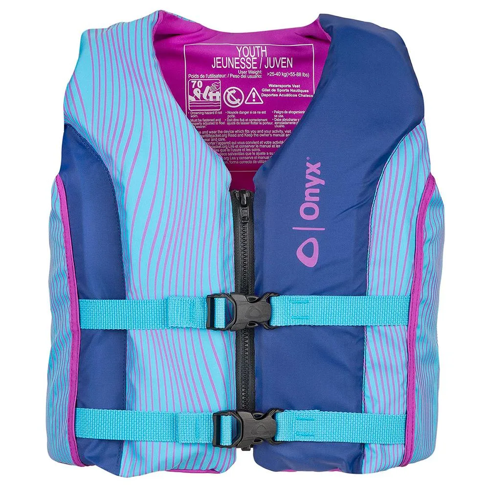 Onyx Shoal All Adventure Youth Paddle  Water Sports Life Jacket - Blue