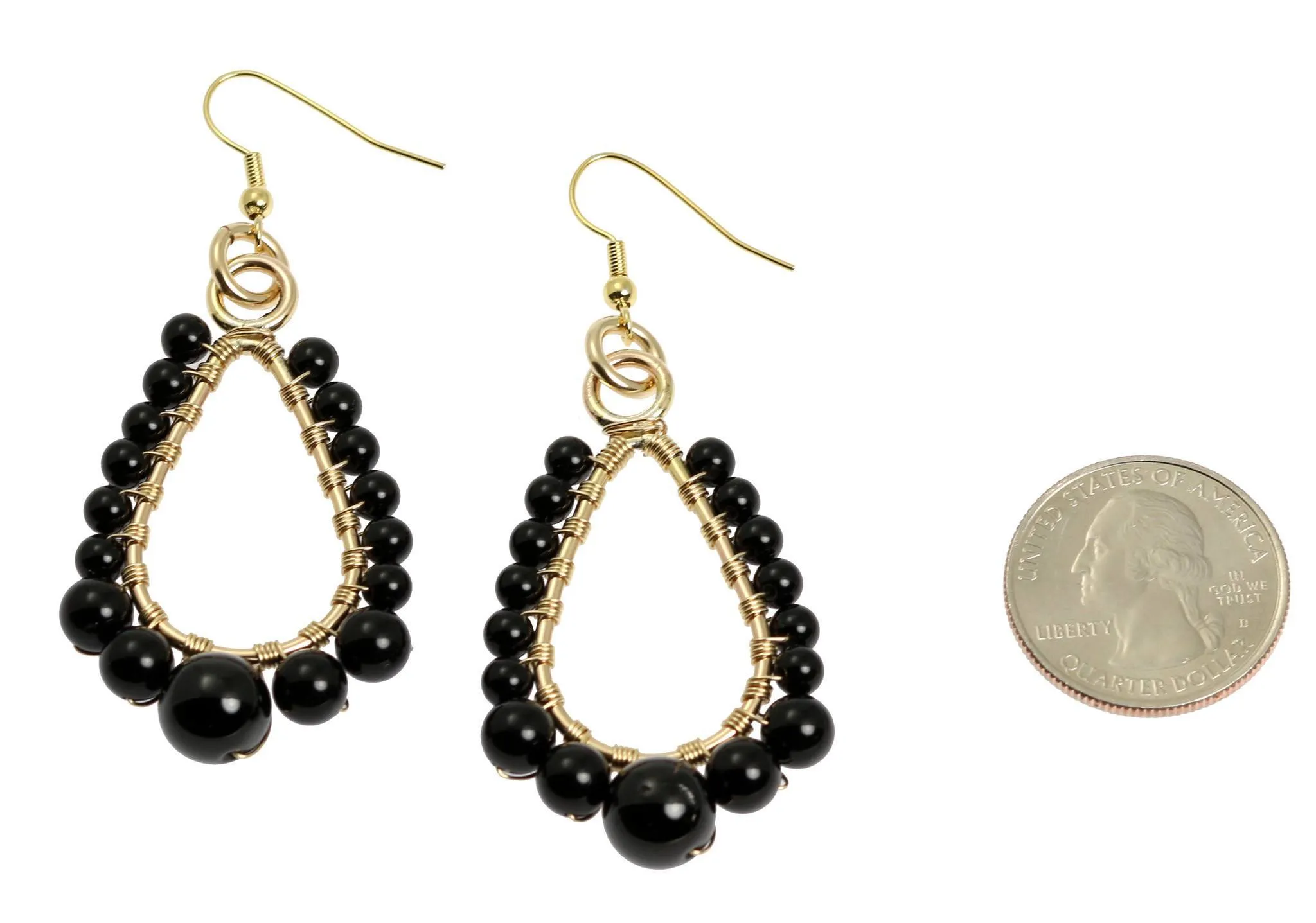 Onyx Wire Wrapped 14K Gold-filled Earrings - Small