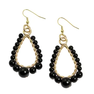 Onyx Wire Wrapped 14K Gold-filled Earrings - Small