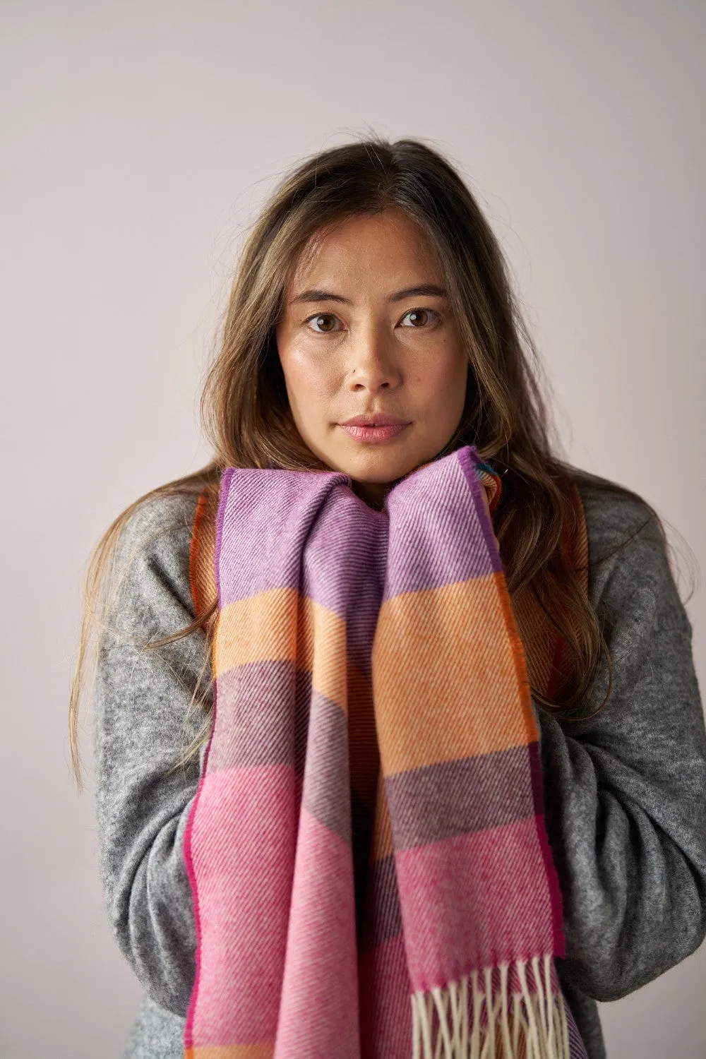 Oversized Blanket Scarf: Dahlia Stripe