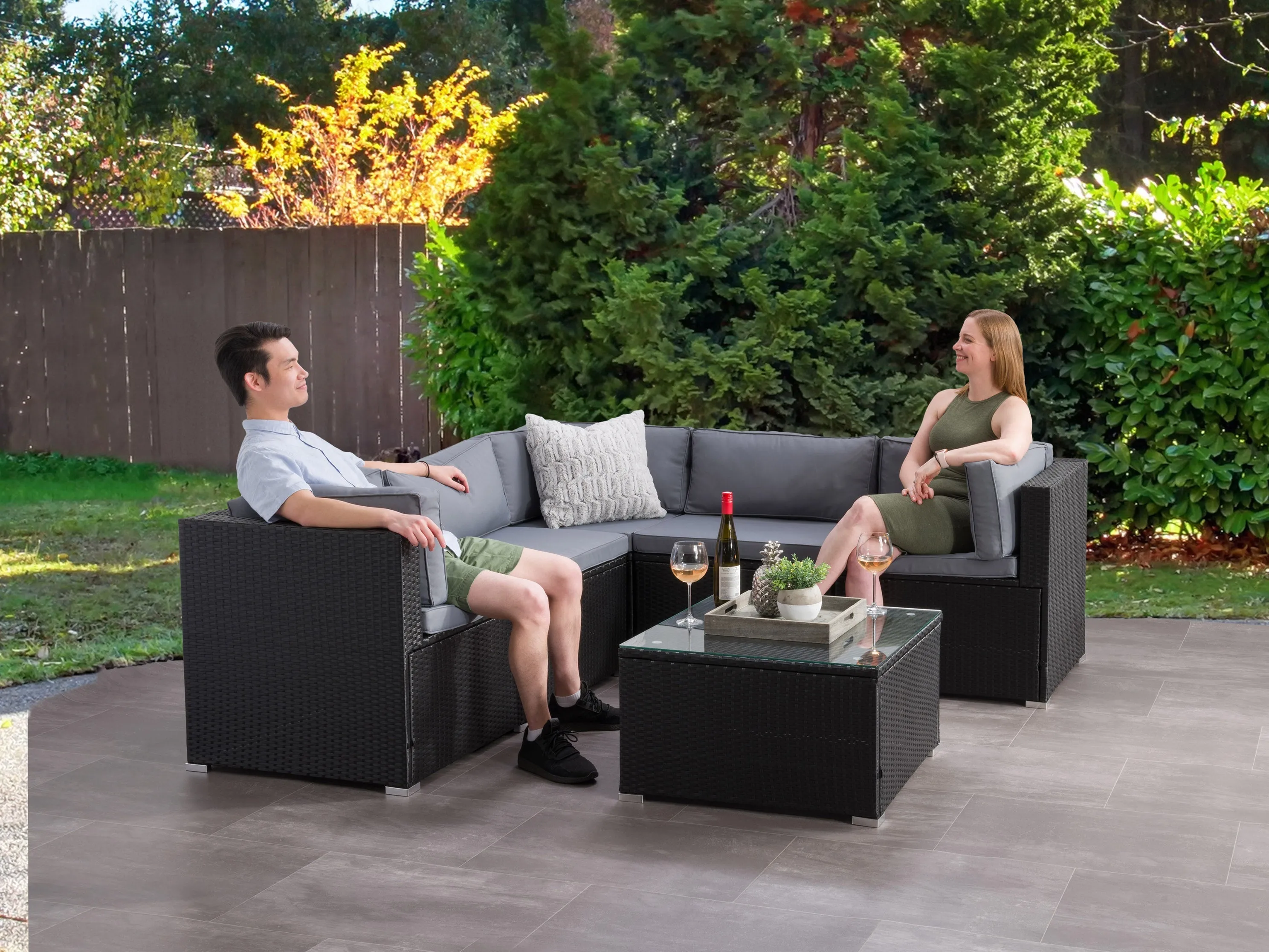 Patio Sectional Set, 6pc