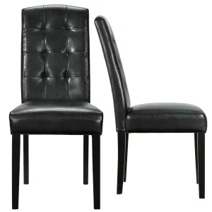 Perdure Dining Chairs Vinyl Set of 2 Black EEI-952-BLK