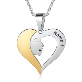 Personalized 925 Sterling Silver Love My Sisters Necklace - Name Engravings Sister Love Heart - Sibling Fashion Gift Jewelry For Friends & Family